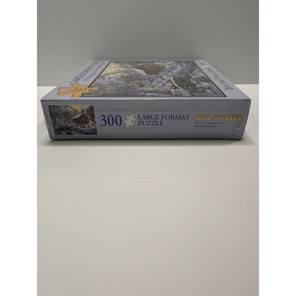 Bits And Pieces Large Format Puzzle 300 Pieces Winter Church Scene Easy Handle S - Picture 5 of 7